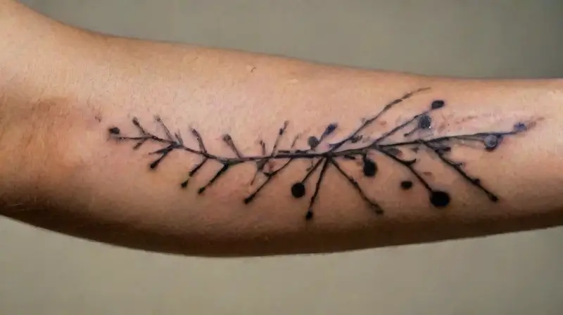 Detalle realista de piel y tatuaje preciso