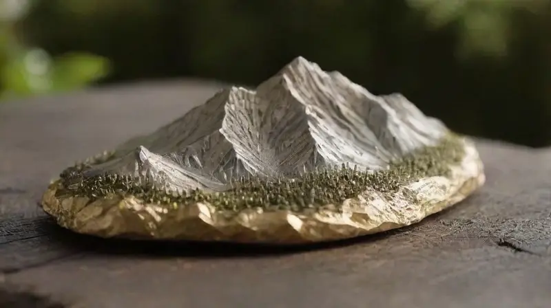 Anillos con montañas y detalles naturales