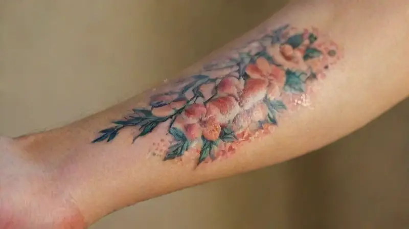 Primer plano de antebrazo con tatuaje delicado