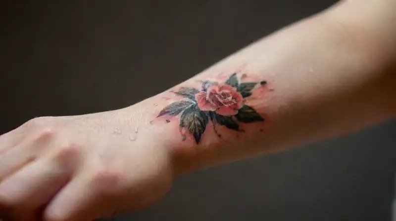Tatuaje de rosas delicado y realista